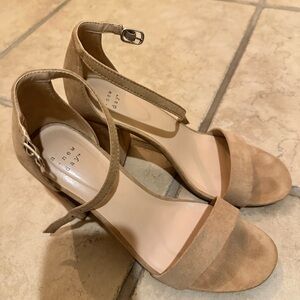 A New Day Women's Beige Ankle Strap Heels